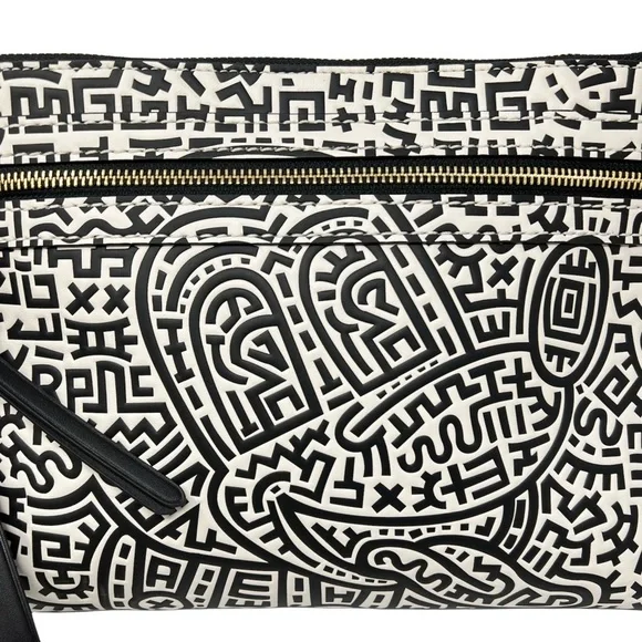 Coach Disney Mickey Mouse X Keith Haring CollabBlack & White Academy Pouch